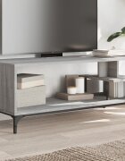 vidaXL ТВ шкаф сив сонома 102x40x41 см инженерно дърво и стомана