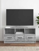 vidaXL ТВ шкаф Сива сонома 102 x 345 x 47 см Инженерна дървесина