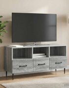 vidaXL ТВ шкаф Сива сонома 102 x 345 x 50 см Инженерна дървесина