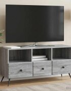 vidaXL ТВ шкаф Сива сонома 102 x 345 x 50 см Инженерна дървесина