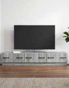 vidaXL ТВ шкаф Сива сонома 147 x 345 x 27 см Инженерна дървесина