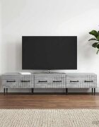 vidaXL ТВ шкаф Сива сонома 147 x 345 x 30 см Инженерна дървесина