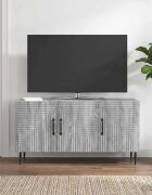 vidaXL ТВ шкаф Сива сонома 99 x 345 x 50 см Инженерна дървесина