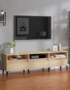 vidaXL ТВ шкаф сонома дъб 150x30x445 см инженерно дърво