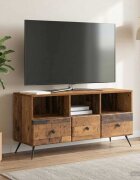 vidaXL ТВ шкаф Старо дърво 102 x 345 x 50 см Инженерна дървесина