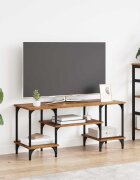 vidaXL ТВ шкаф Старо дърво 102 x 35 x 455 см