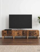 vidaXL ТВ шкаф Старо дърво 147 x 345 x 30 см Инженерна дървесина