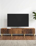 vidaXL ТВ шкаф Старо дърво 147 x 345 x 30 см Инженерна дървесина