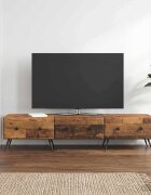 vidaXL ТВ шкаф Старо дърво 147 x 345 x 30 см Инженерна дървесина