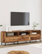 vidaXL ТВ шкаф старо дърво 150x30x445 см инженерно дърво