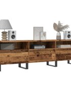vidaXL ТВ шкаф старо дърво 150x30x445 см инженерно дърво