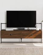 vidaXL ТВ шкаф стенен монтаж кафяв дъб 1005x30x51 см инженерно дърво