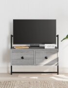 vidaXL ТВ шкаф стенен монтаж сив сонома 605x30x51 см инженерно дърво