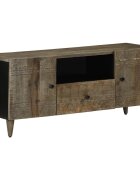 vidaXL ТВ шкаф Светло сив 105x335x46 cm Масивна дървесина Манго
