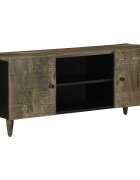 vidaXL ТВ шкаф Светло сив 105x335x46 cm Масивна дървесина Манго