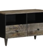 vidaXL ТВ шкаф Светло сив 70x335x46 cm Масивна дървесина Манго