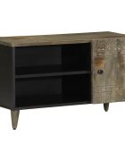 vidaXL ТВ шкаф Светло сив 80x315x46 cm Масивна дървесина Манго