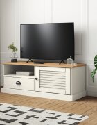 vidaXL ТВ шкаф "VIGO" бял 106x40x40 см бор масив