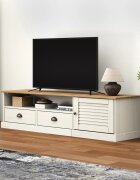 vidaXL ТВ шкаф "VIGO" бял 156x40x40 см бор масив