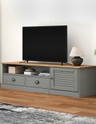 vidaXL ТВ шкаф "VIGO" сив 156x40x40 см бор масив