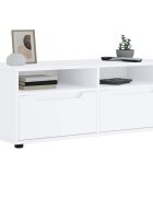 vidaXL ТВ шкаф VISNES бял 100x40x38 см инженерно дърво