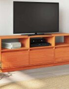 vidaXL ТВ шкаф восъчнокафяв 140x37x50 см бор масив