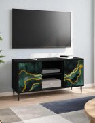 vidaXL ТВ шкаф WIJHE 102 x 33 x 51 см Черен дъб Инженерна дървесина