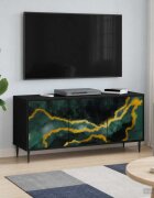 vidaXL ТВ шкаф WIJHE 102 x 33 x 51 см Черен дъб Инженерна дървесина