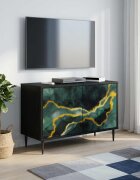 vidaXL ТВ шкаф WIJHE 69 x 33 x 505 см Черен дъб Инженерна дървесина