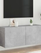 vidaXL ТВ шкаф за стенен монтаж бетонно сив 100x30x41 см