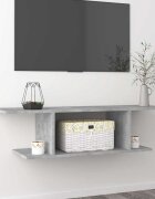 vidaXL ТВ шкаф за стенен монтаж бетонно сив 103x30x265 см