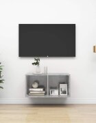 vidaXL ТВ шкаф за стенен монтаж бетонно сив 37x37x72 см