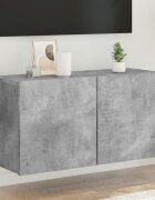 vidaXL ТВ шкаф за стенен монтаж бетонно сив 80x30x41 см