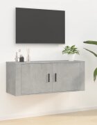 vidaXL ТВ шкаф за стенен монтаж бетонно сиво 100x345x40 см