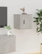 vidaXL ТВ шкаф за стенен монтаж бетонно сиво 40x345x40 см