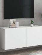 vidaXL ТВ шкаф за стенен монтаж бял 100x30x41 см