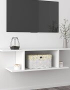 vidaXL ТВ шкаф за стенен монтаж бял 103x30x265 см