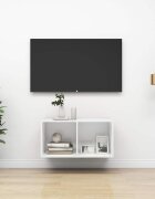 vidaXL ТВ шкаф за стенен монтаж бял 37x37x72 см инженерно дърво