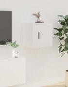 vidaXL ТВ шкаф за стенен монтаж бял 40x345x40 см