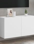 vidaXL ТВ шкаф за стенен монтаж бял 80x30x41 см