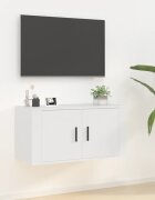 vidaXL ТВ шкаф за стенен монтаж бял 80x345x40 см