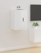 vidaXL ТВ шкаф за стенен монтаж бял гланц 40x345x60 см