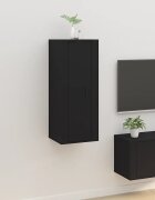 vidaXL ТВ шкаф за стенен монтаж черно 40x345x100 см