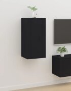 vidaXL ТВ шкаф за стенен монтаж черно 40x345x80см