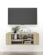 vidaXL ТВ шкаф за стенен монтаж дъб сонома 102x35x35 см