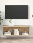 vidaXL ТВ шкаф за стенен монтаж дъб сонома 37x37x107 см
