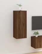 vidaXL ТВ шкаф за стенен монтаж кафяв дъб 40x345x100 см
