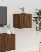 vidaXL ТВ шкаф за стенен монтаж кафяв дъб 40x345x40 см