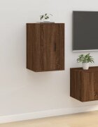 vidaXL ТВ шкаф за стенен монтаж кафяв дъб 40x345x60 см