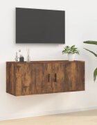 vidaXL ТВ шкаф за стенен монтаж oпушен дъб 100x345x40 см